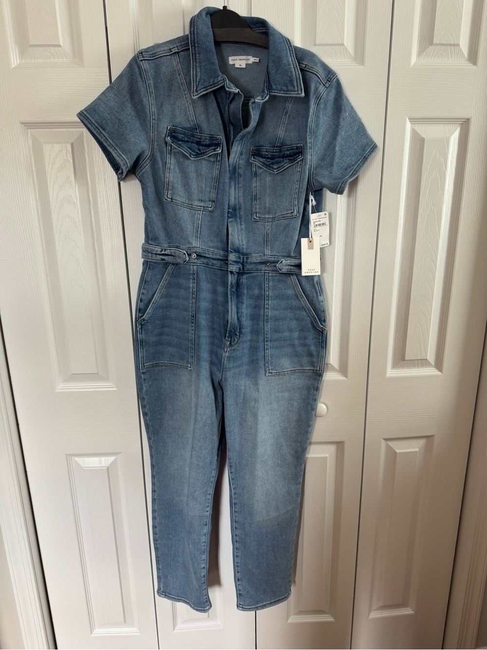 Good American Fit For Success blue denim jumpsuit XL NWT - Picture 2 of 6